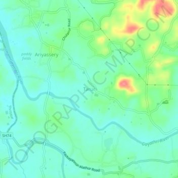 Tarur topographic map, elevation, terrain