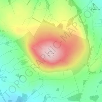Binsey topographic map, elevation, terrain