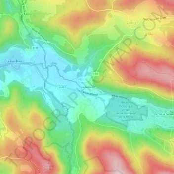 Le Beillard topographic map, elevation, terrain