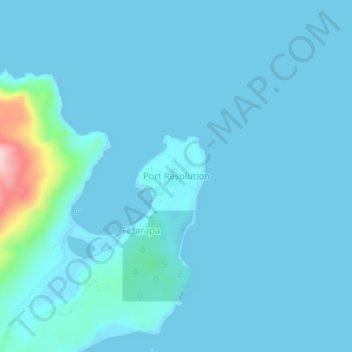 Port Resolution topographic map, elevation, terrain