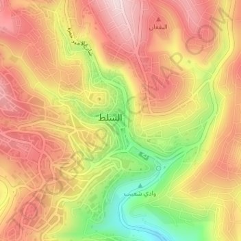 ساحة عقبة بن نافع topographic map, elevation, terrain