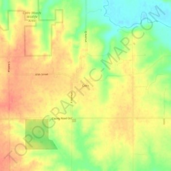 Cairo topographic map, elevation, terrain