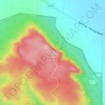 Mount Arapiles topographic map, elevation, terrain