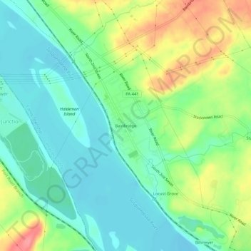 Bainbridge topographic map, elevation, terrain