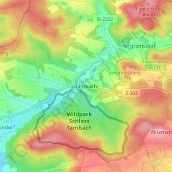 Tambach topographic map, elevation, terrain