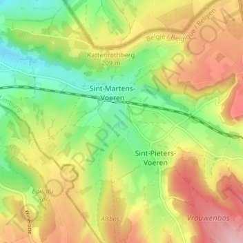 Berg topographic map, elevation, terrain