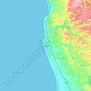 Tartus topographic map, elevation, terrain