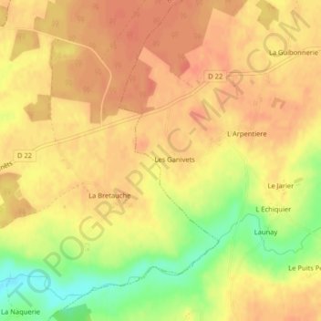 Le Pre topographic map, elevation, terrain