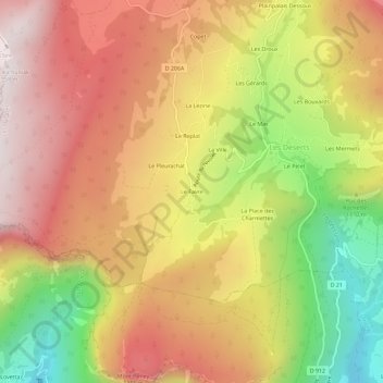 Le Favre topographic map, elevation, terrain