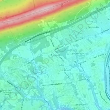 Treemont topographic map, elevation, terrain