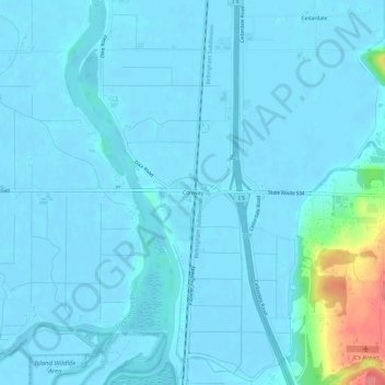 Conway topographic map, elevation, terrain
