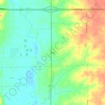 Irving topographic map, elevation, terrain