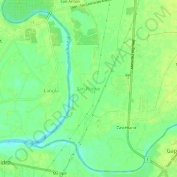 San Roque topographic map, elevation, terrain
