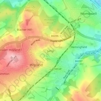 Jump topographic map, elevation, terrain