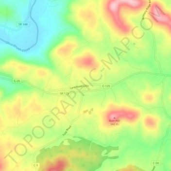 Lynx topographic map, elevation, terrain