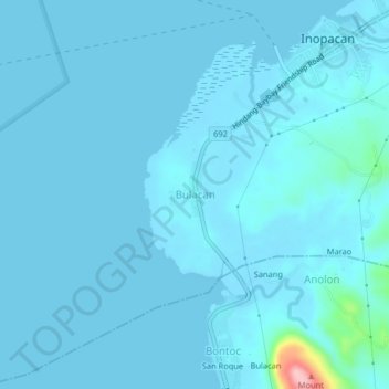 Bulacan topographic map, elevation, terrain