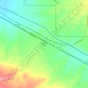 Continental Divide topographic map, elevation, terrain