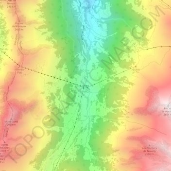 Siviez topographic map, elevation, terrain