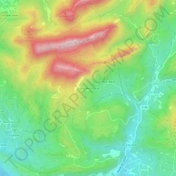 Grand Montmirail topographic map, elevation, terrain