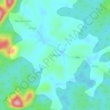Fe'eyop topographic map, elevation, terrain