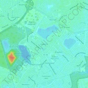 Brigadoon topographic map, elevation, terrain