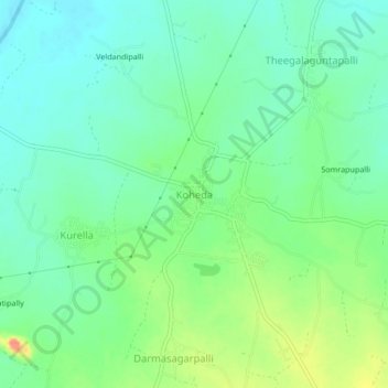 Koheda topographic map, elevation, terrain