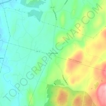 Churchtown topographic map, elevation, terrain