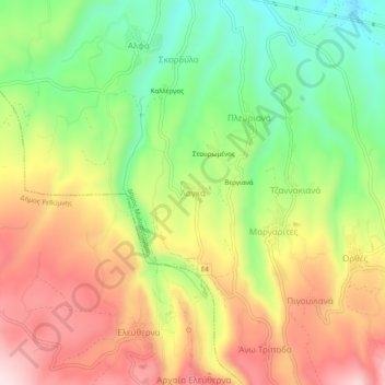 Laga topographic map, elevation, terrain