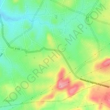 Magbon topographic map, elevation, terrain
