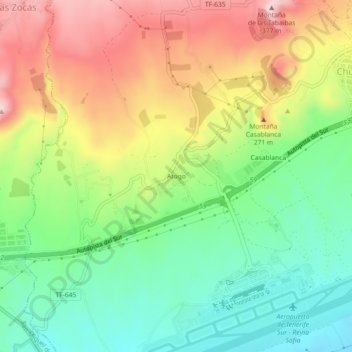 Atogo topographic map, elevation, terrain