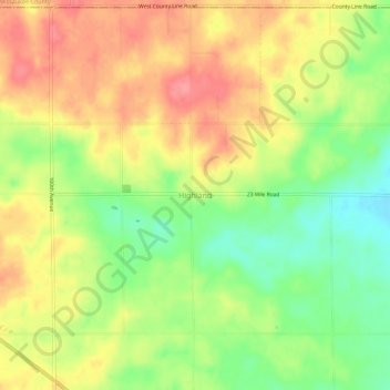 Highland topographic map, elevation, terrain