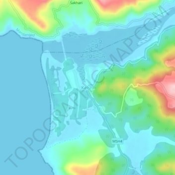 Kelshi topographic map, elevation, terrain