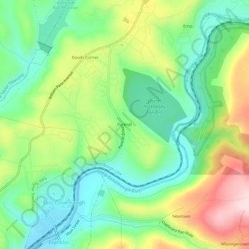 Parkhill topographic map, elevation, terrain