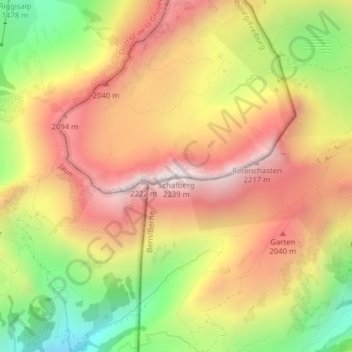 Schafberg topographic map, elevation, terrain