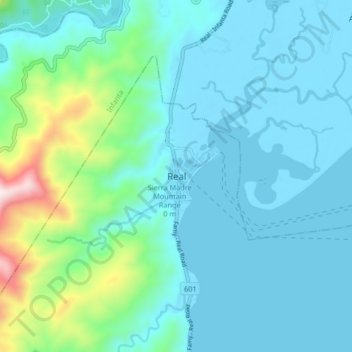 Real topographic map, elevation, terrain