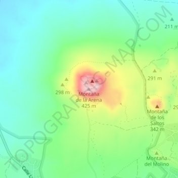 Montaña de la Arena topographic map, elevation, terrain
