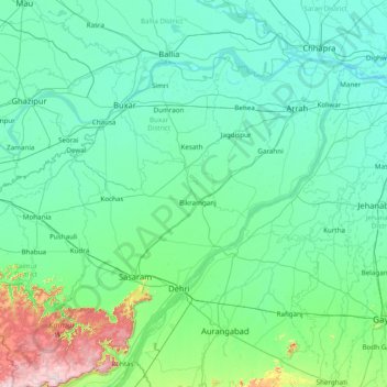 Bhojpur topographic map, elevation, terrain