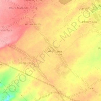 Calle topographic map, elevation, terrain
