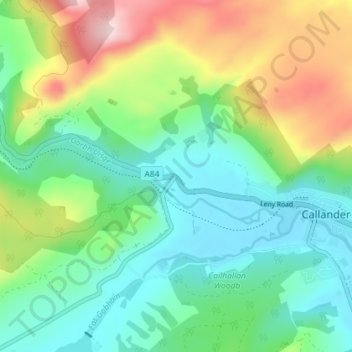 Kilmahog topographic map, elevation, terrain