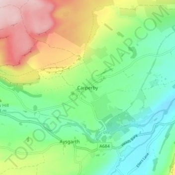 Carperby topographic map, elevation, terrain