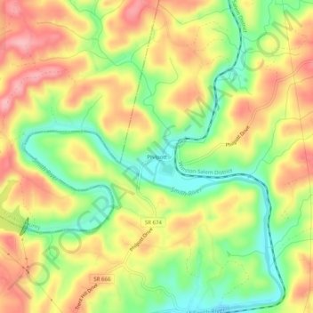 Philpott topographic map, elevation, terrain