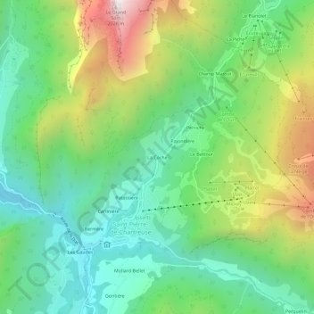 La Coche topographic map, elevation, terrain