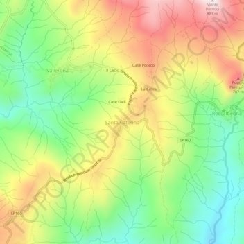 Santa Caterina topographic map, elevation, terrain