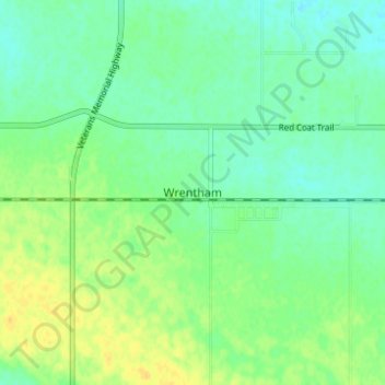 Wrentham topographic map, elevation, terrain
