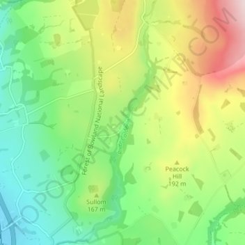 Calder Vale topographic map, elevation, terrain