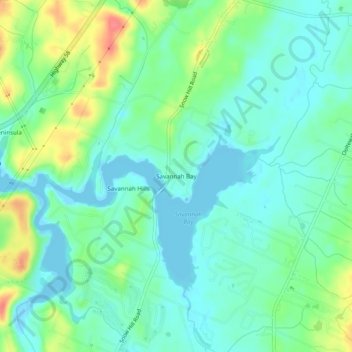 Savannah Bay topographic map, elevation, terrain