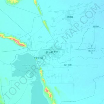 Tumshuq topographic map, elevation, terrain