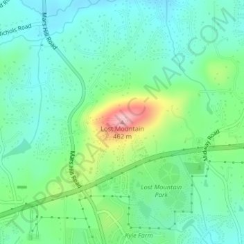 Lost Mountain topographic map, elevation, terrain