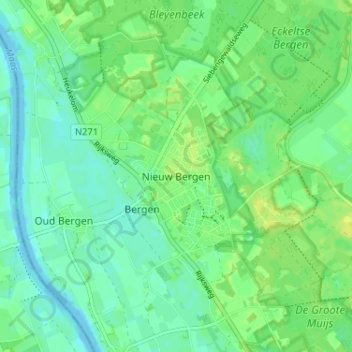 Nieuw Bergen topographic map, elevation, terrain