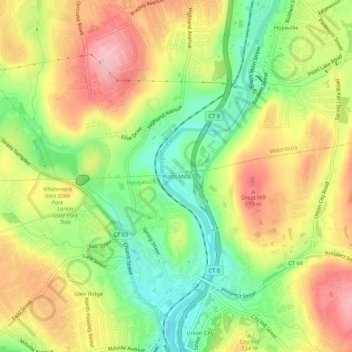 Platts Mills topographic map, elevation, terrain
